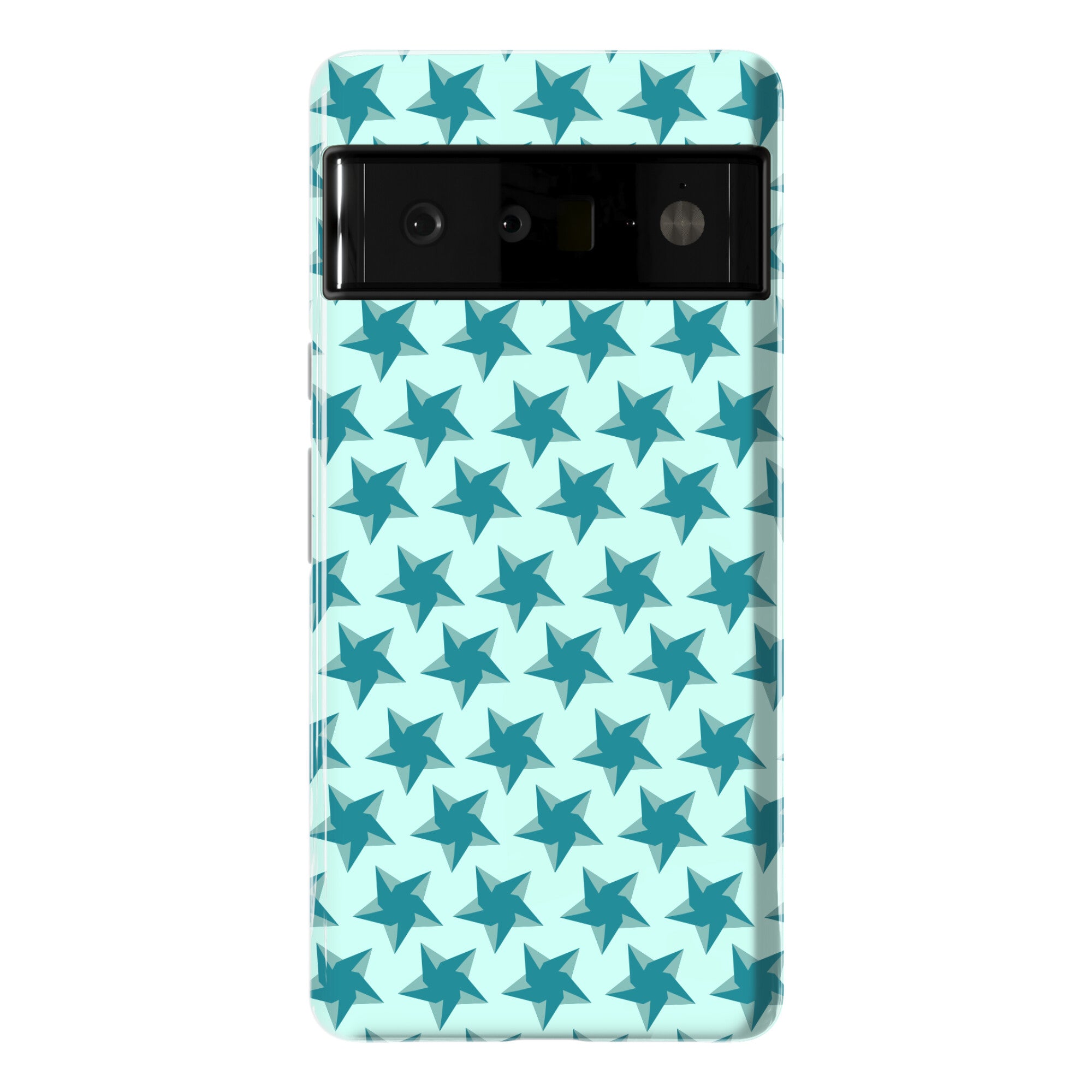 Teal Star Pattern Phone Case